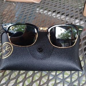 Ray-Ban Black and Gold Sunglasses